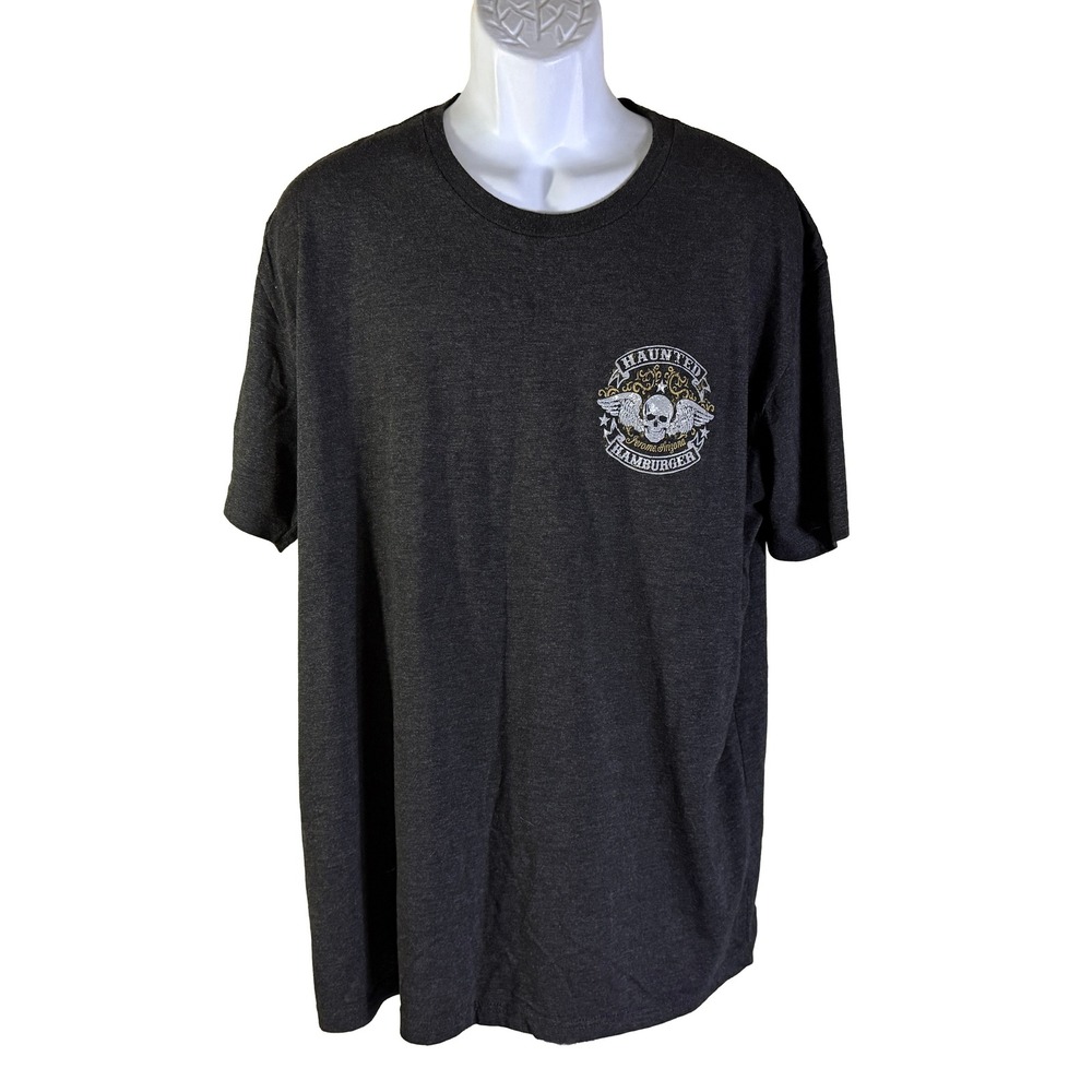 Next Level Haunted Hamburger T-Shirt Mens XL Charcoal Jerome Arizona Graphic Tee